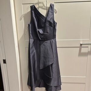 Adrianna Papell Asymmetrical Charcoal Dress